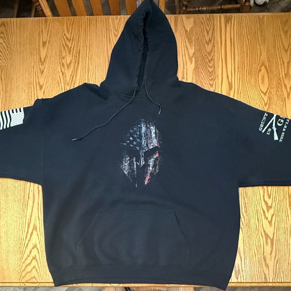 Grunt Style Black Spartan Graphic Hoodie